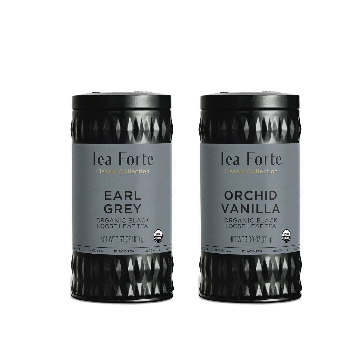 アールグレイ紅茶とマダガスカル産バニラの紅茶ブレンドのリーフティーギフト缶のセット