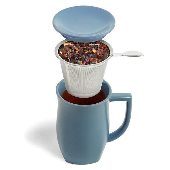 茶漉し付きのティーカップ(マグ)で紅茶やハーブティーの淹れ方