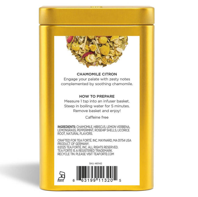 カモミールのハーブティーブレンドのリーフティーギフト缶