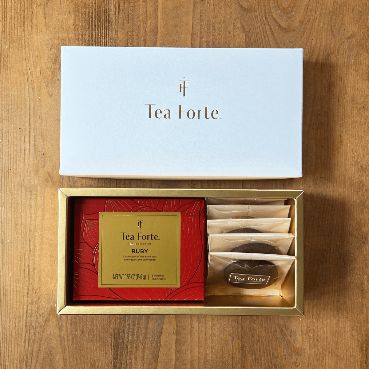 ティーバッグ5個 + お菓子セット（リボン掛け仕様）* - 紅茶ギフト専門店ティーフォルテ